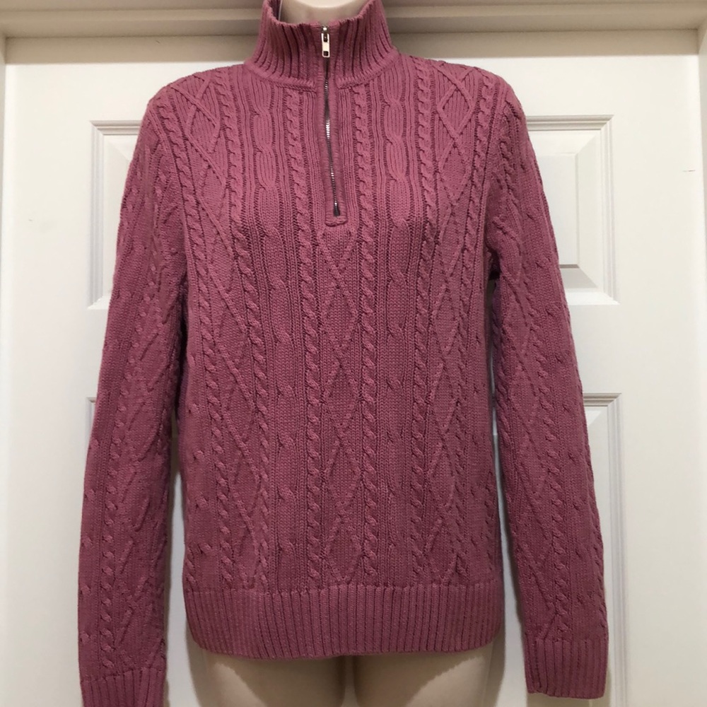 Vintage Willi Smith Dark Rose Cable Sweater Size L
